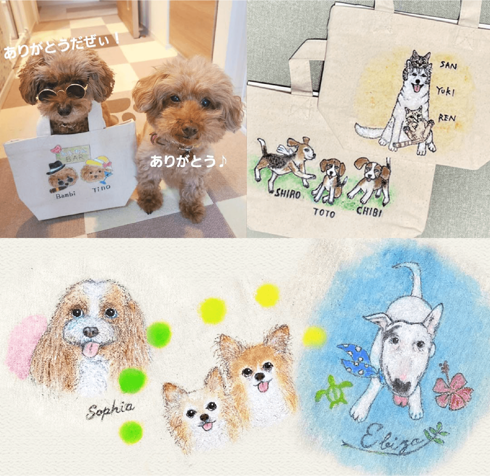 サミーシリーズどちらか1袋と共にオリジナル似顔絵トートバックをプレゼント!